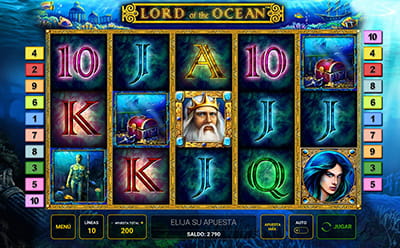 Panneau de jeu de la machine à sous Lord of the Ocean au casino StarVegas.