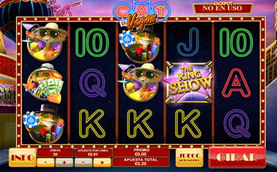 La machine à sous Cat in Vegas au casino fait des paris