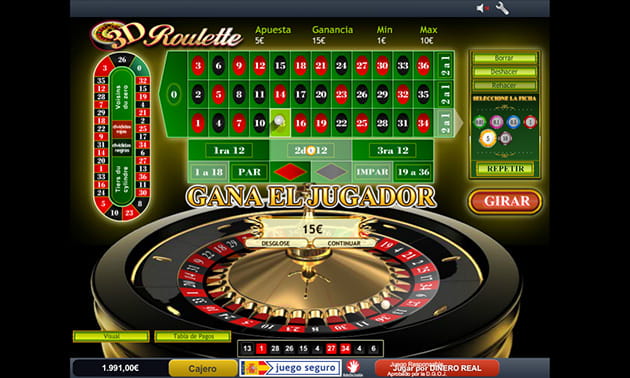 Roulette 3D avec victoire au casino Betsson.